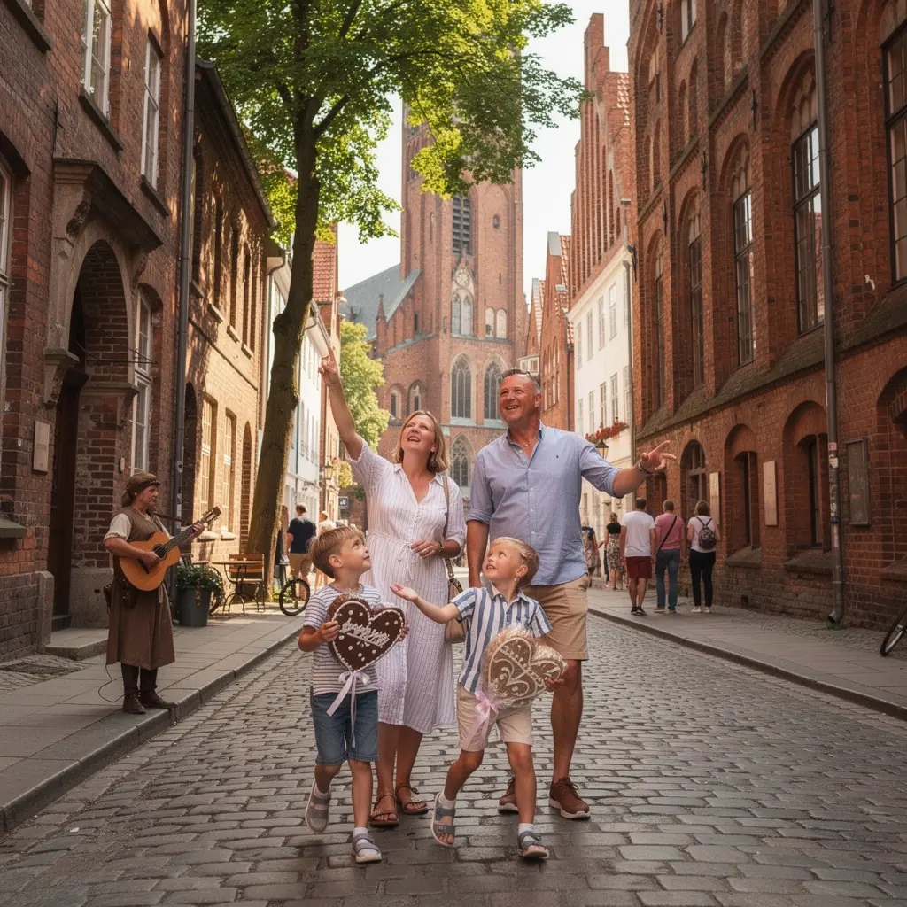 Ein traditionelles Lübecker Marzipan Café mit gemütlicher Atmosphäre und süßen Köstlichkeiten.